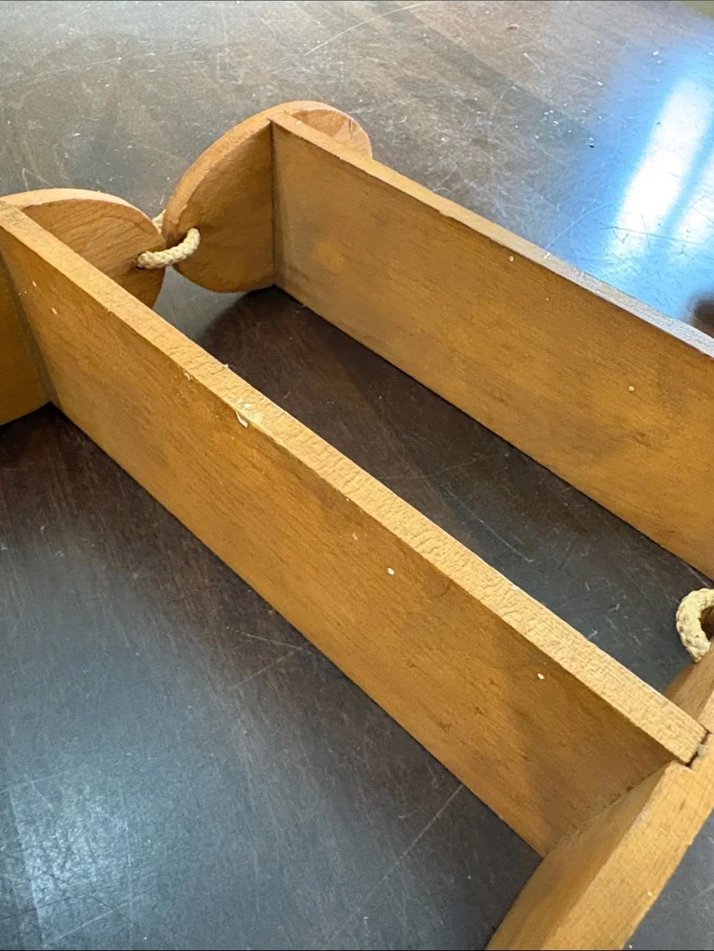 Rustic Wooden Rope Wall Shelf - Natural Brown